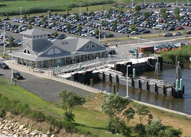 Aerial image of the Belford Ferry Terminal