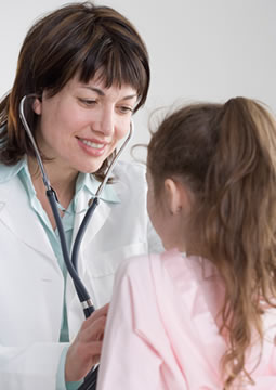 Doctor cares for child