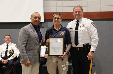 Director Arnone and Sheriff Golden with Det. Sergeant Maggie Freeman Director Arnone and Sheriff Golden with Det. Sergeant Maggie Freeman
